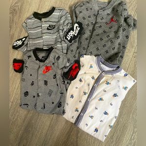3 Month boy Nike Jordan Ralph Lauren footie pajamas. 4 PIECES